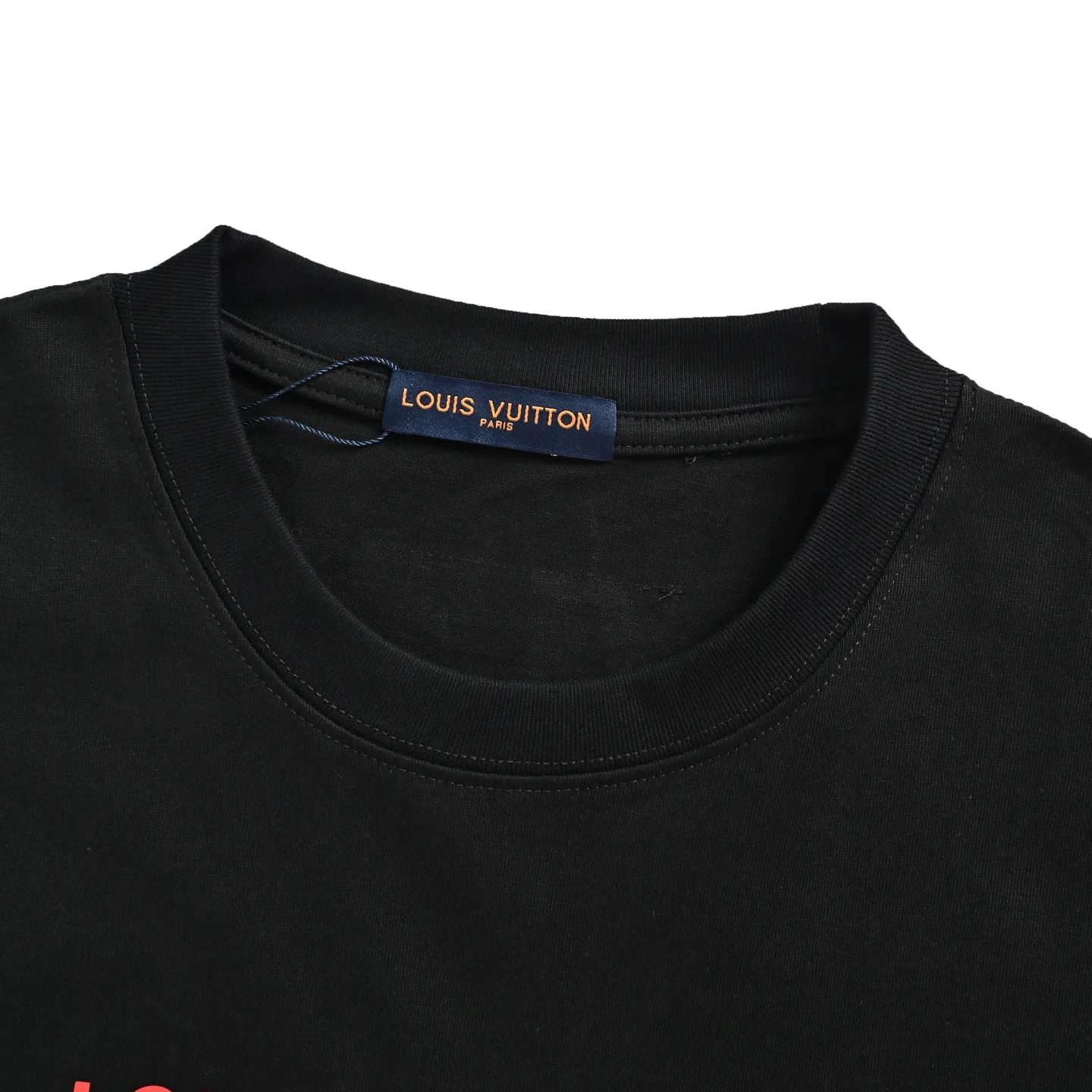 Louis Vuitton/Louis Vuitton short sleeves with red letter slogan printed on the chest